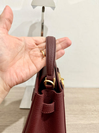 NWT Parisa Wang Madison Micro Top Handle Bag with Crossbody Strap Burgundy