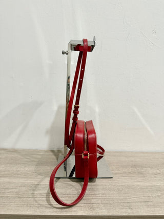 Saint Laurent Small Grain de Poudre Classic Monogram Camera Bag Red
