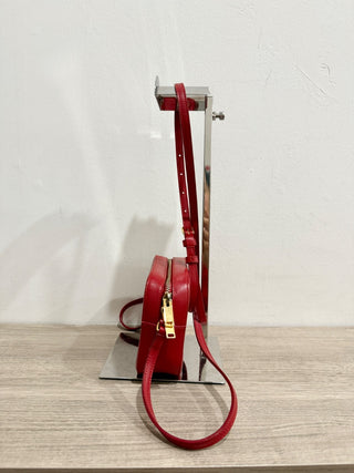 Saint Laurent Small Grain de Poudre Classic Monogram Camera Bag Red