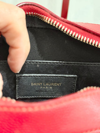 Saint Laurent Small Grain de Poudre Classic Monogram Camera Bag Red