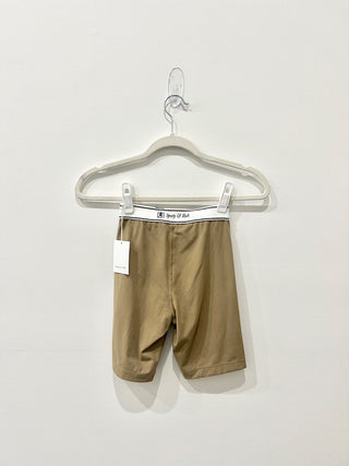 NWT Sporty & Rich Runner Script High Waisted Biker Shorts Earl Gray Women's XS