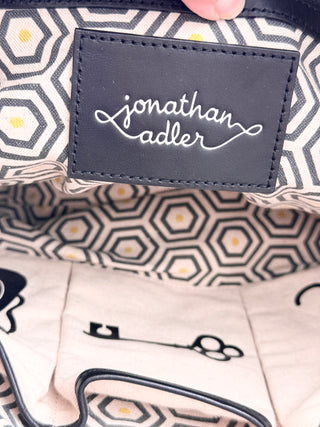 Jonathan Adler leather duchess tote bag