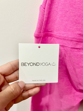 NWT Beyond Yoga Spacedye Leisure High Rise Midi Legging Pink Heather Women's XS
