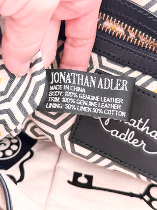 Jonathan Adler leather duchess tote bag