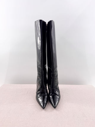 Dolce and Gabbana patent leather knee high boots, 37