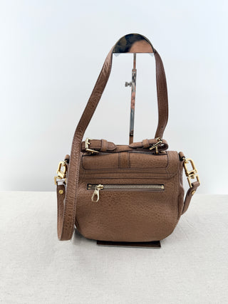 Tory Burch Brown pebbled leather satchel cross body bag