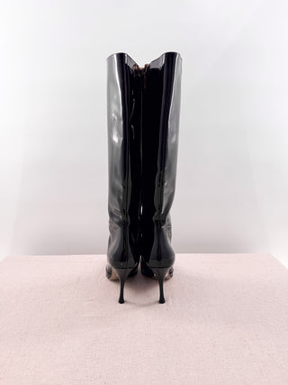 Dolce and Gabbana patent leather knee high boots, 37