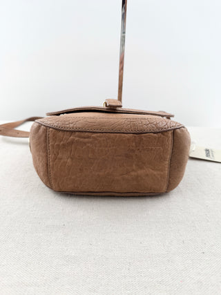 Tory Burch Brown pebbled leather satchel cross body bag