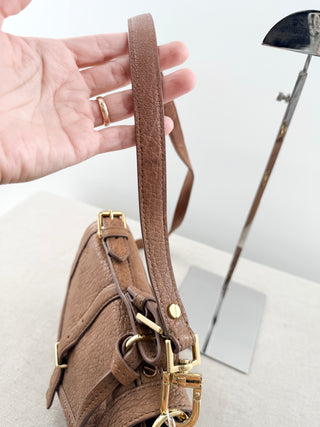 Tory Burch Brown pebbled leather satchel cross body bag