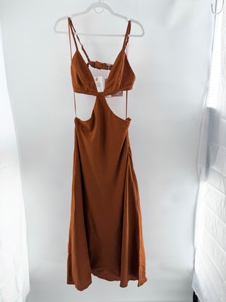 Cult Gaia selah linen cut out dress, L