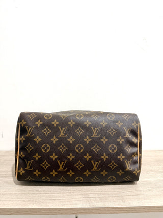 Louis Vuitton 1990 Speedy 30 Monogram Canvas Boston Handbag Brown