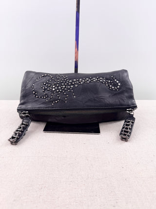 Thomas Wylde leather clutch bag with embellished scorpion design