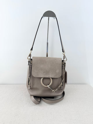 Chloe faye backpack leather and suede bag