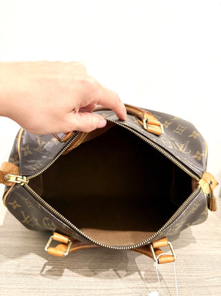 Louis Vuitton 1990 Speedy 30 Monogram Canvas Boston Handbag Brown