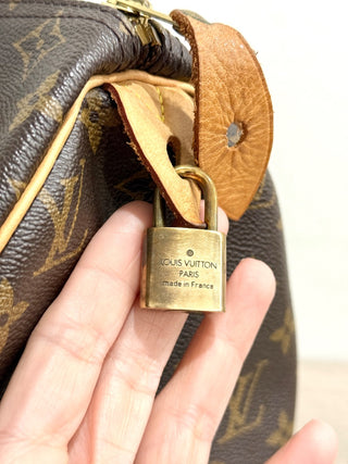 Louis Vuitton 1990 Speedy 30 Monogram Canvas Boston Handbag Brown