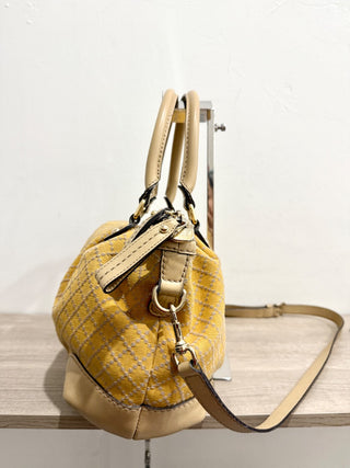 Gucci Sukey Diamante Canvas and Leather Satchel Handbag Yellow/Beige