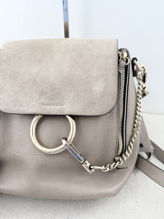 Chloe faye backpack leather and suede bag