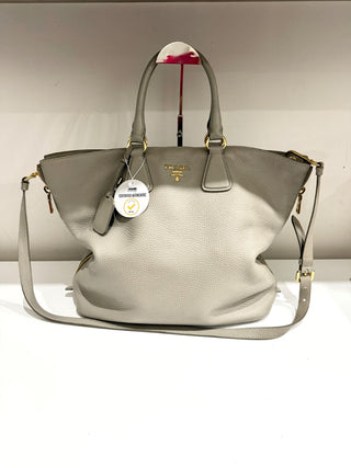 Prada large leather tote bag