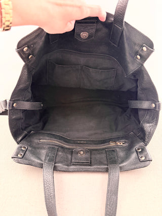 Sezane Sacha leather satchel bag