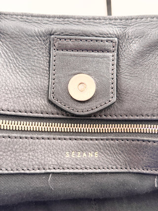Sezane Sacha leather satchel bag