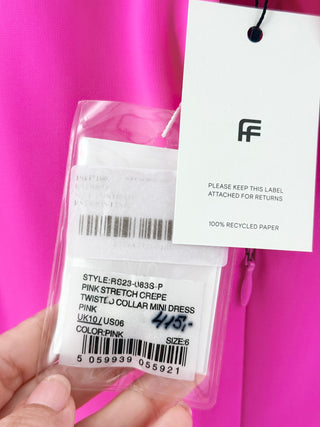 Self Portrait twisted collar mini dress, US 6
