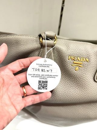 Prada large leather tote bag