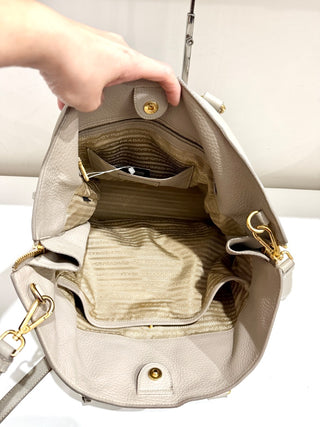 Prada large leather tote bag