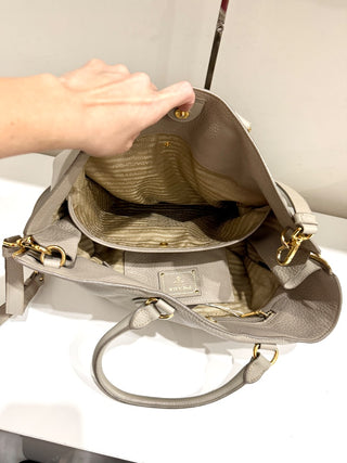 Prada large leather tote bag