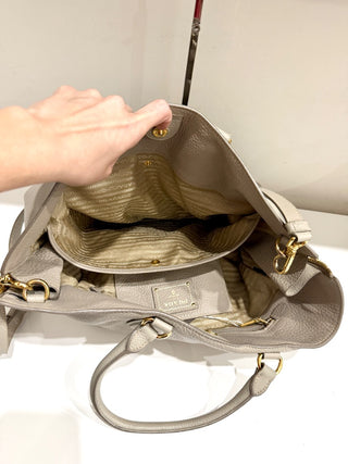 Prada large leather tote bag