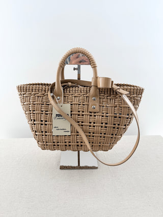 Balenciaga bistro basket patent faux leather bag