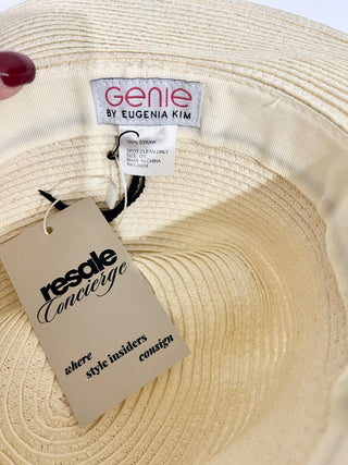Genie by Eugenia Kim Straw Fedora Hat Black Band Women's One Size