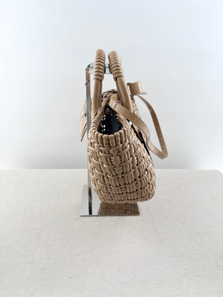 Balenciaga bistro basket patent faux leather bag