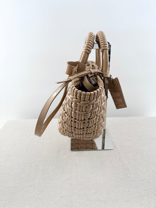 Balenciaga bistro basket patent faux leather bag