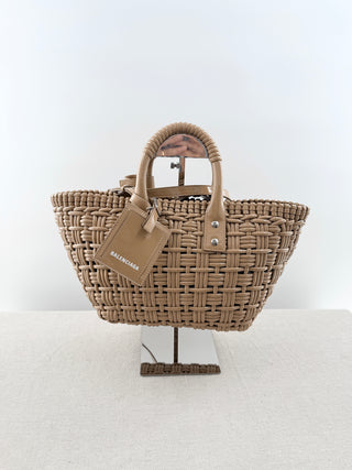 Balenciaga bistro basket patent faux leather bag