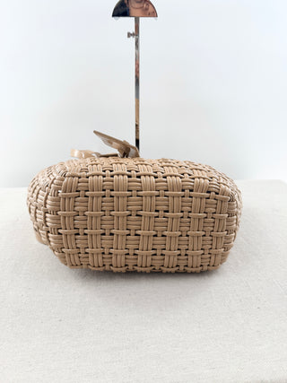 Balenciaga bistro basket patent faux leather bag
