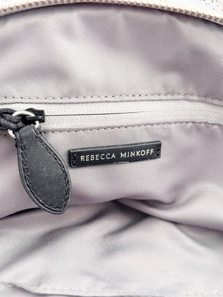 Rebecca Minkoff ruched leather clutch bag with zipper and tassel
