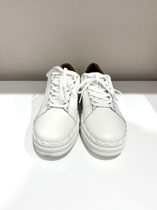 NWOT Tony Bianco X Revolve Qai Leather Lace Up Sneakers Milk Women's Size 9