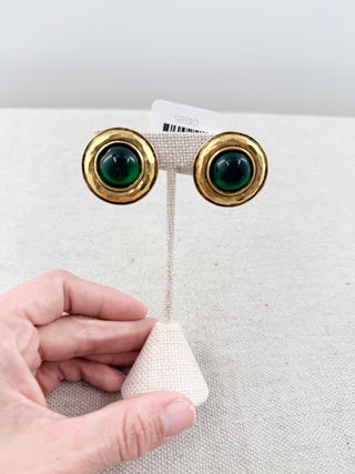 Chanel gripoix glass clip on earrings
