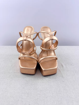 Cult Gaia metallic platform sandals, 38