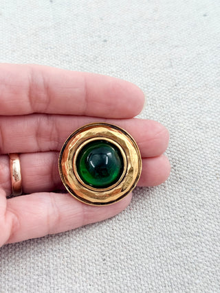 Chanel gripoix glass clip on earrings