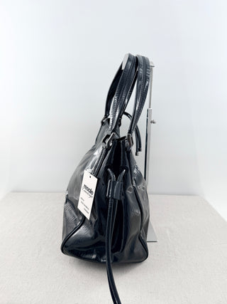Burberry patent leather bilmore large bag