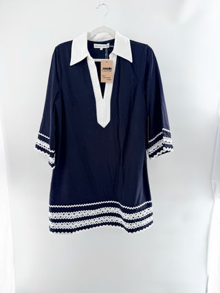 English Factory linen mini dress with collar, S