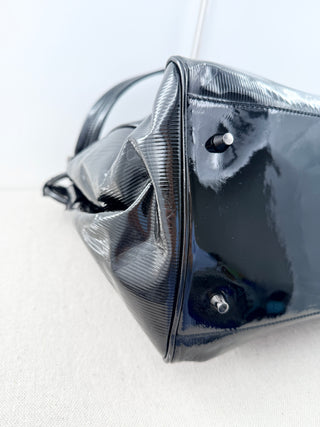 Burberry patent leather bilmore large bag