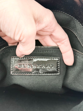Burberry patent leather bilmore large bag