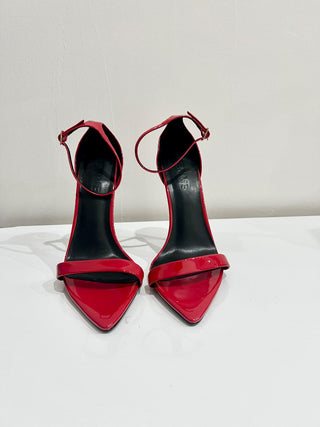 Femme LA Amiri Patent Vegan Leather D'orsay Sandal Rouge Red Women's Size 39