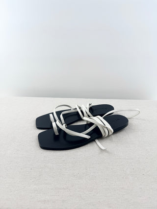 A EMERY leather sandals with wrap strap, 40