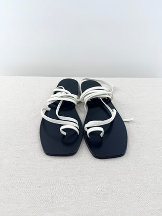A EMERY leather sandals with wrap strap, 40