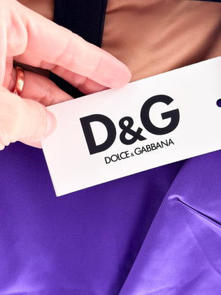 NWT Dolce & Gabbana Sleeveless Silk Sheath Midi Dress Dark Violet 38 IT / US 2