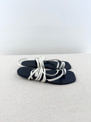 A EMERY leather sandals with wrap strap, 40