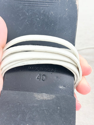 A EMERY leather sandals with wrap strap, 40